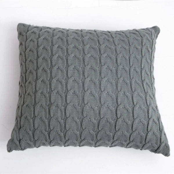18" Knitted Cushion Waist Plain Pillow Case Sofa Bed Throw Pillow Covers Decor