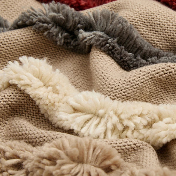 Knitted Pillowcase Throw Waist Cushion Cover Tassel Pillow Case Sofa Bed 45*45cm