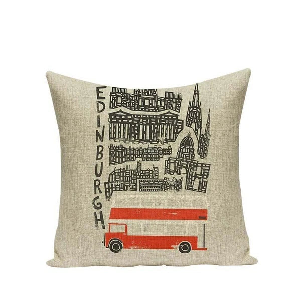 High Quality Cushion Cover Creative Building Car Printed Sofa Bed Chair Home