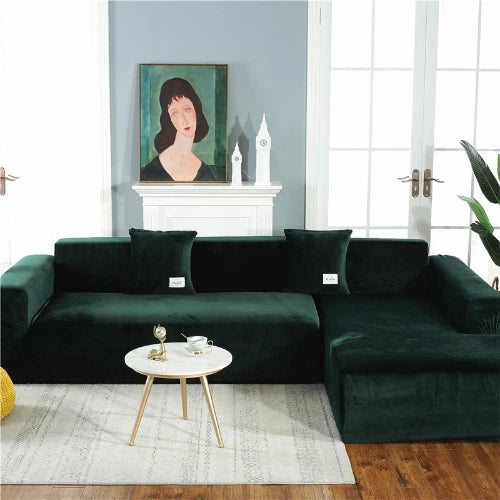 Velvet Sofa Covers  Elastic Sofa Slipcover Cover 1/2/3/4 Seat Stretch Protector