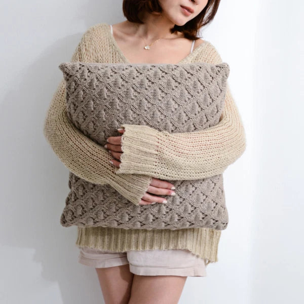 18'' Knitted Pillowcase Buttons Sofa Bed Throw Waist Cushion Covers Home Decor