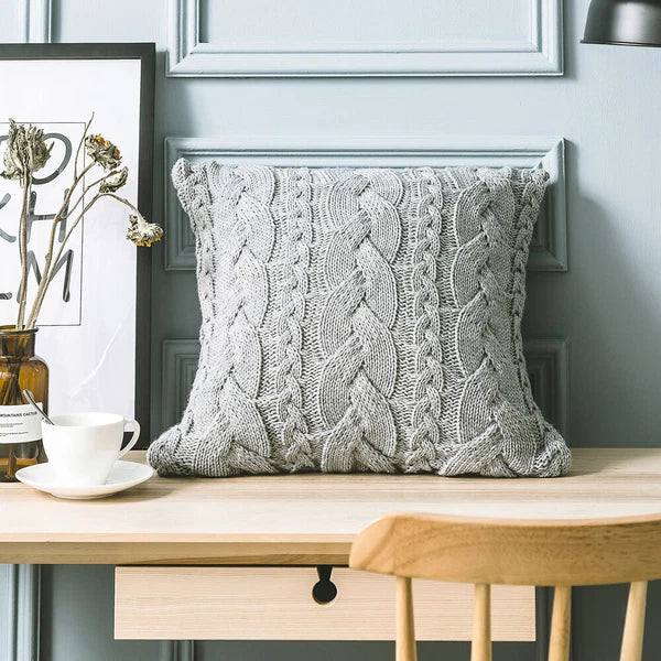 18" Knitted Pillow Case Throw Office Sofa Bed Waist Cushion Cover Pillowcase 1pc