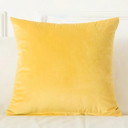 16" Solid Velvet Cushion Cover Candy Color Pillow Case For Sofa Car Home Decor