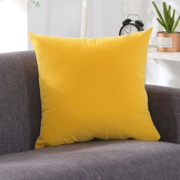 2 X Throw Pillowcase Velvet Cover Solid Square Soft for Couch Bed Sofa