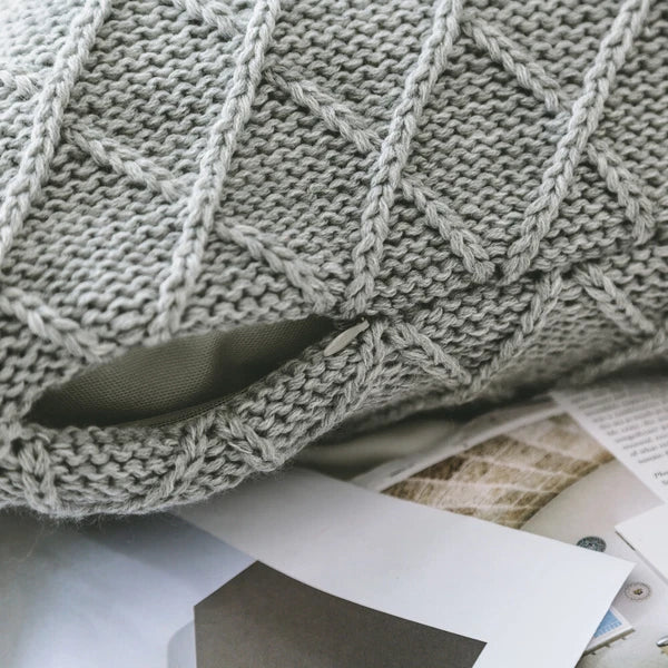 1PC Gray Knitted Sofa Bed Pillowcase Cover Waist Throw Cushions Cover Home Decor