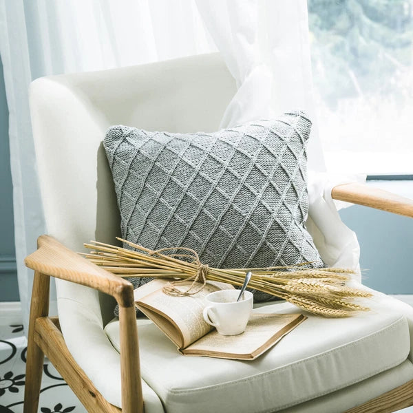 18" Knitted Pillow Case Throw Office Sofa Bed Waist Cushion Cover Pillowcase 1pc