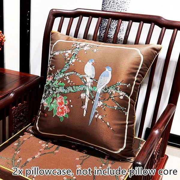 2pcs Chinese Embroidery Throw Cushion Pillow Case Cover Pillowcase Sofa Bed