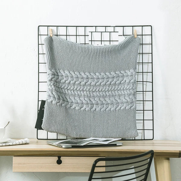 18" Knitted Pillow Case Throw Office Sofa Bed Waist Cushion Cover Pillowcase 1pc