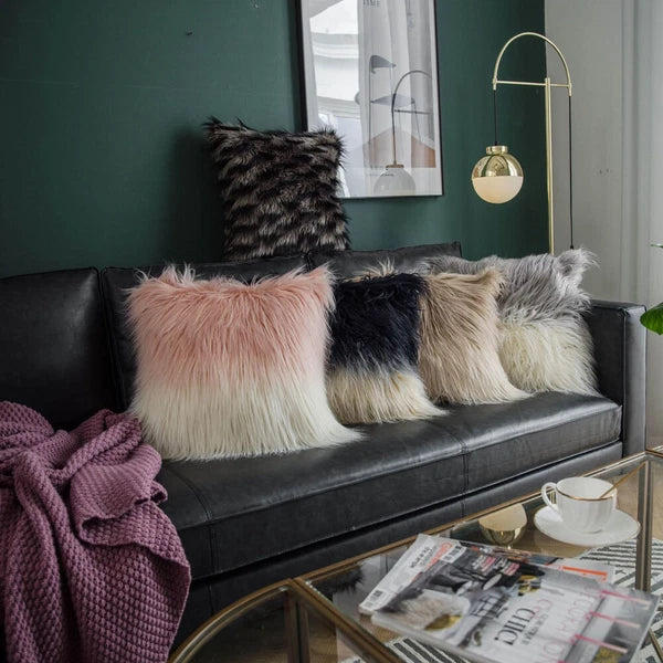 Faux Wool Shaggy  Throw Pillow Case Waist Cushion Cover Bed Sofa Home Decor