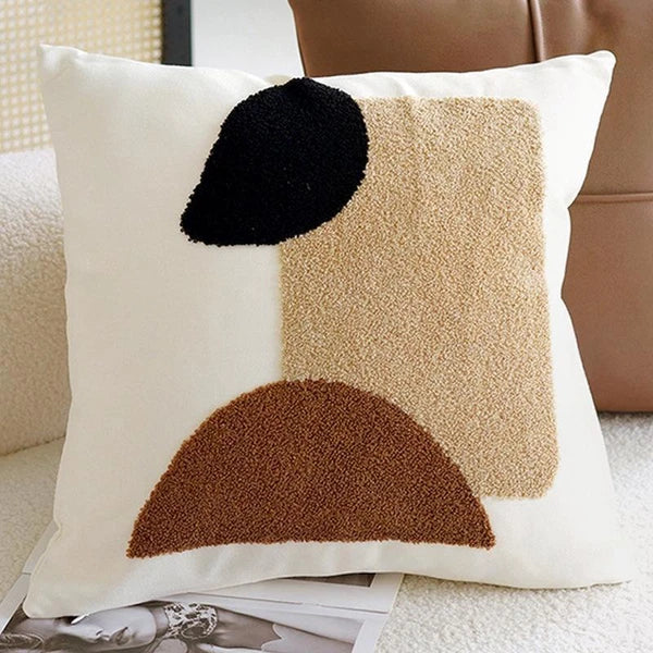 45x45cm Brown Vintage Nordic Throw Pillow Cover Cream Light Luxury Sofa Cushion
