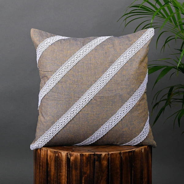 Decorative Cushion Cover Cotton Throw Pillow Case Home Sofa Decor Diagonal Lace