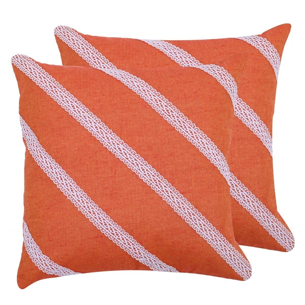 Home Decorative Cotton Cushion Cover Throw Pillowcase Sofa Decor Diagonal Lace