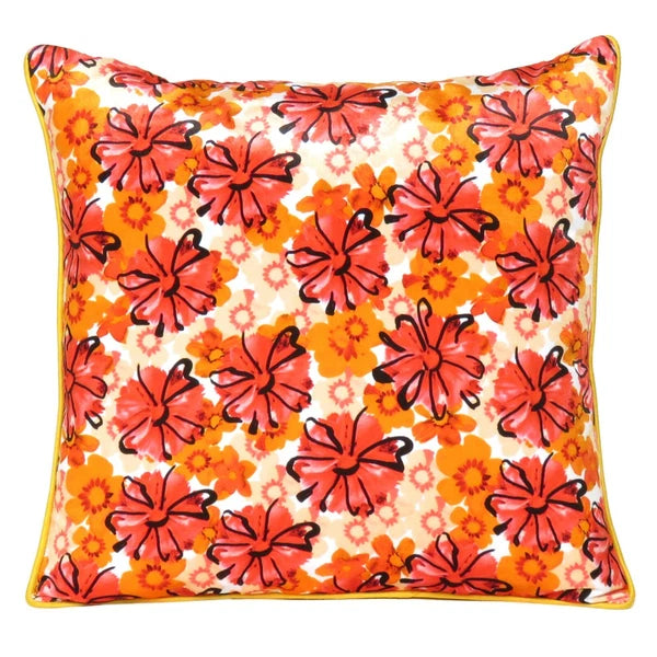 Velvet Cushion Cover Cozy Throw Pillowcase Home Decorative Flower Print Zipper