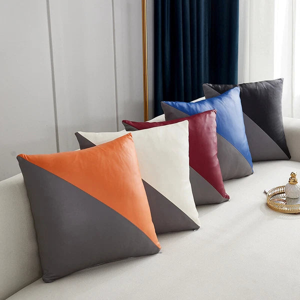 PU Leather Throw Pillow Case Decorative Cushion Cover Sofa Bed Home Decor