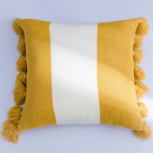Knitted With Tassel Throw Pillowcase Sofa Office Bed Waist Cushion Pillow Cover