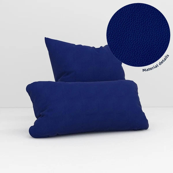 Pb016 Cushion Cover*Deep Blue*Faux Leather synthetic Litchi Skin Box Sofa Seat