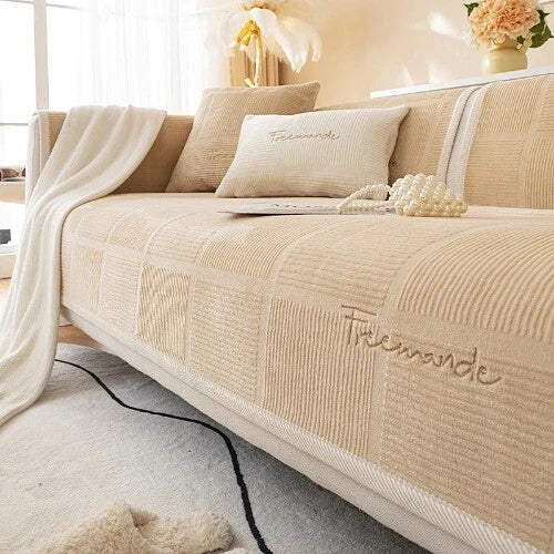 2025 New Winter Milk Plush Sofa Cover for Living Room Plush Sofa Cushion Mat