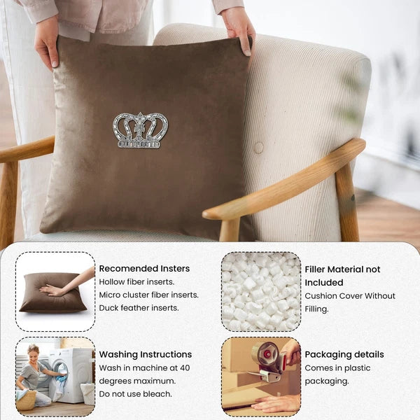 Velvet Cushion Covers Square Sofa Pillow Cases Pack of 4, 3, 2  Bed Sofa Decor