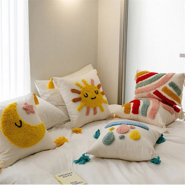 18"x 18" Cotton Canvas Throw Pillow Covers Sofa Cushion Cover Decorative For Kid