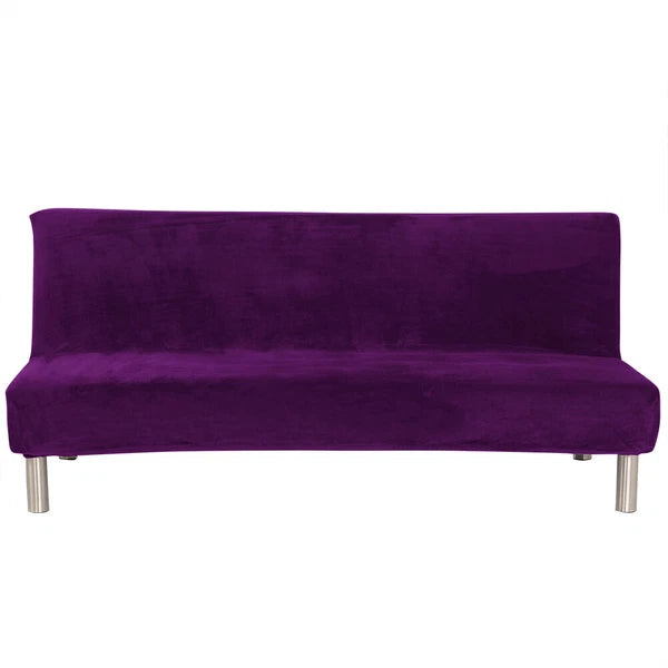 Velvet Armless Sofa Bed Cover Folding Futon Cover Sofa Slipcover 180-210cm