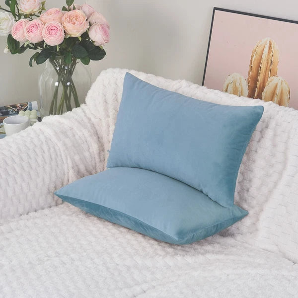 Plain Velvet Cushions Covers 30x51 cm Luxury Soft Velvet Sofa Bed Pillow Cases