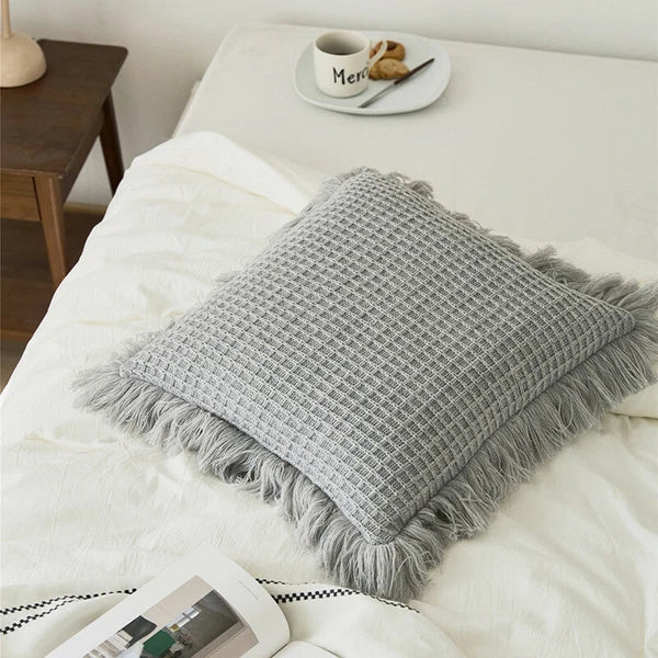 45*45cm Square Throw Pillow Case Tassel Cushion Cover Sofa Bed Pillowcase Decor