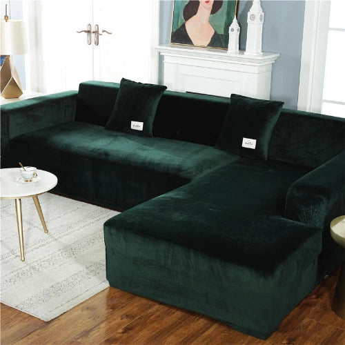 Velvet Sofa Covers  Elastic Sofa Slipcover Cover 1/2/3/4 Seat Stretch Protector