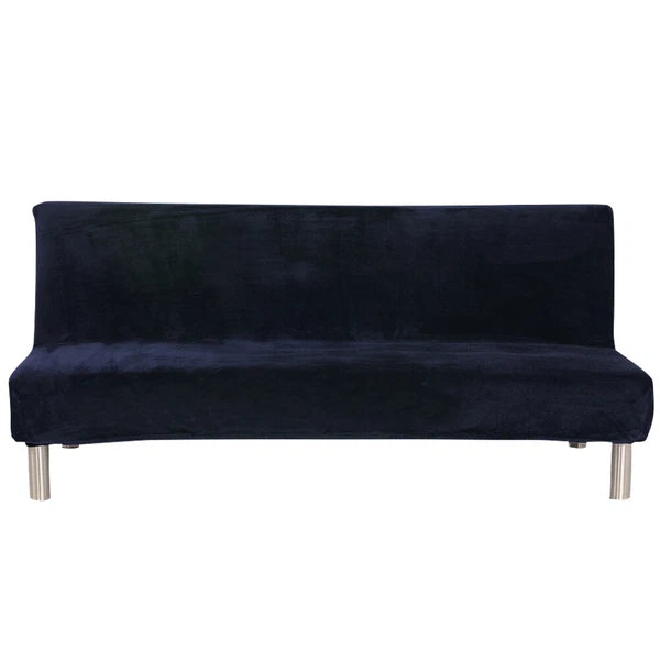 Velvet Armless Sofa Bed Cover Folding Futon Cover Sofa Slipcover 180-210cm