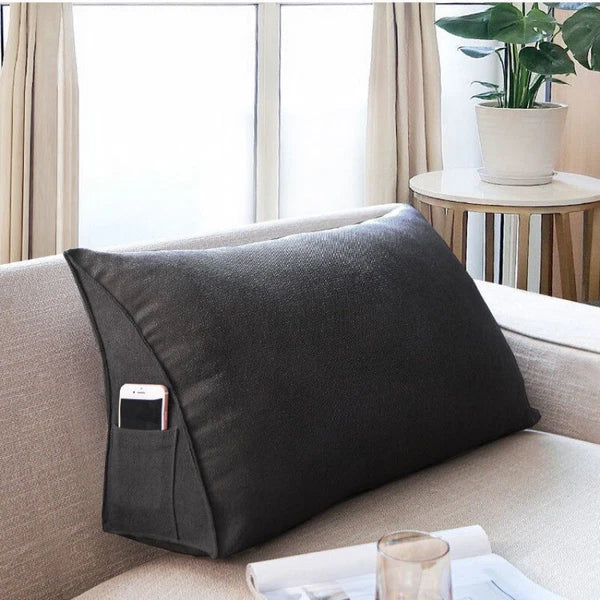 Sofa Triangle Back Cushion Cover Soft Fleece Bed Headboard Backrest Pillow Case