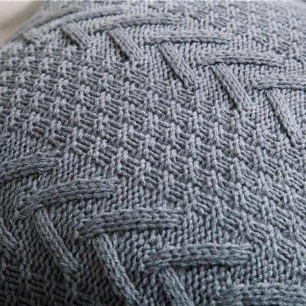 18'' Knitted Pillowcase Buttons Sofa Bed Throw Waist Cushion Covers Home Decor