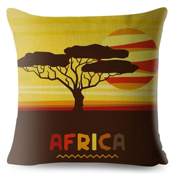 African Girl Style Design Linen Pillow Case Printed Car Cushion Cover Sofa Bed