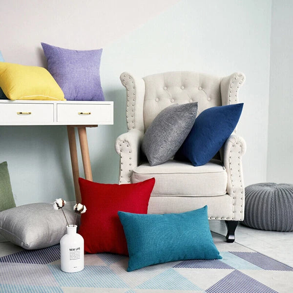 Pillowcase Solid Color Sofa Cushion Cover Office Throw Waist Pillow Covers Decor