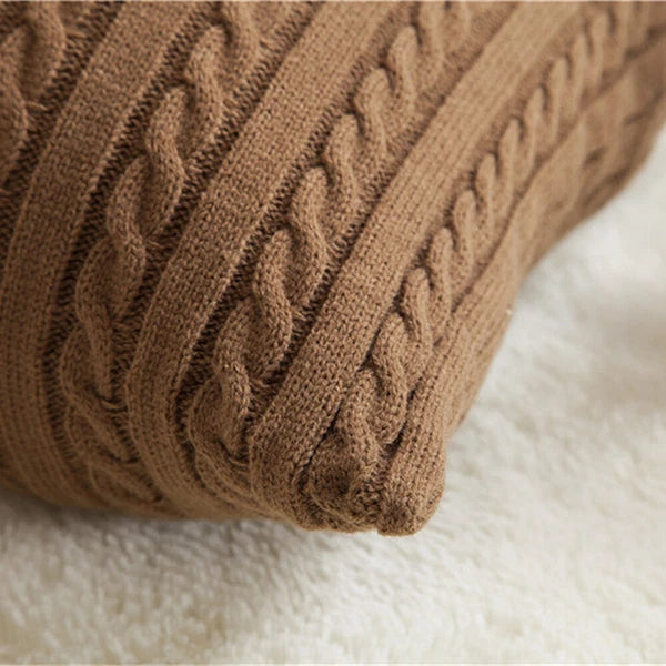 18'' Knitted Pillowcase Buttons Sofa Bed Throw Waist Cushion Covers Home Decor