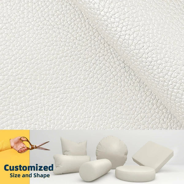 Pb045A Cushion Cover*Pearl White*Faux Leather synthetic Litchi Skin Sofa Seat