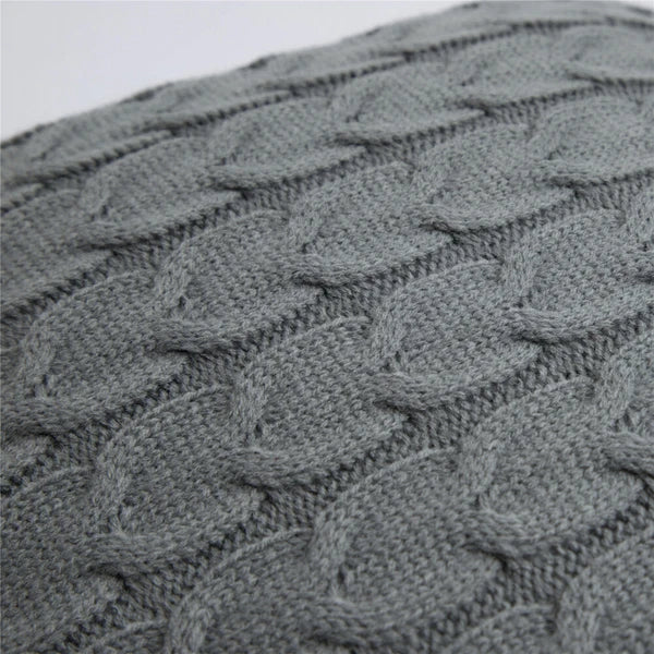 18" Knitted Cushion Waist Plain Pillow Case Sofa Bed Throw Pillow Covers Decor