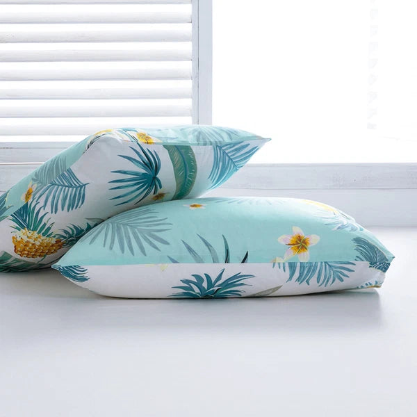 Boho Floral Theme Pillowcase Cover Home Sofa Cushion Cover Set of 2 Pillow Cases