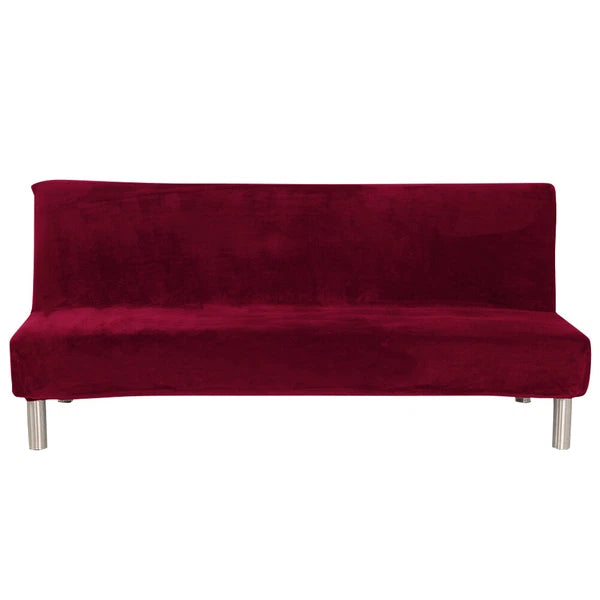 Velvet Armless Sofa Bed Cover Folding Futon Cover Sofa Slipcover 180-210cm