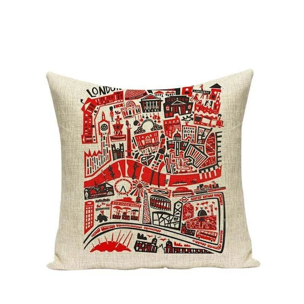 High Quality Cushion Cover Creative Building Car Printed Sofa Bed Chair Home