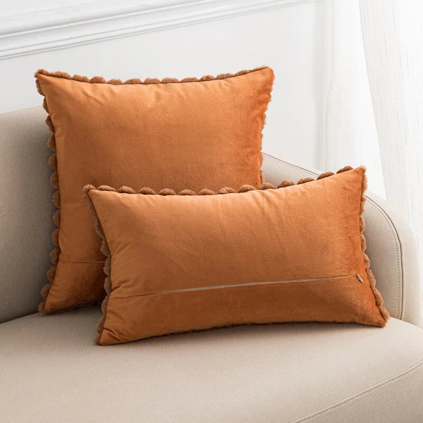 18 x 18 in Faux Fur Soft Fabric Throw Pillow Covers Case Sofa Bed Cushion Cover
