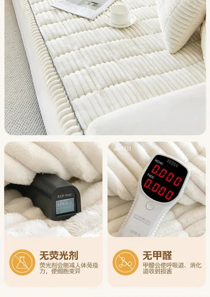 New Corduroy Quilted Sofa Towel Winter Warm Thickening Plush Cushion Couch Cover