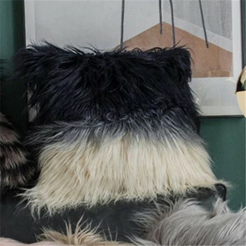 Fluffy Shaggy Cushion Cover Tassel Faux Wool Pillow Case Sofa Bed Throw Home Dec