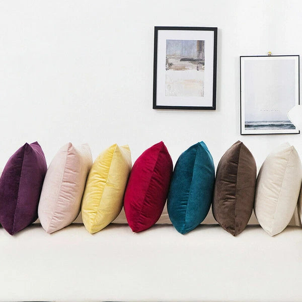 Crushed Cushion Covers or Velvet Cushions 18 x 18 Set of 2 Pair Bed Sofa Pillow