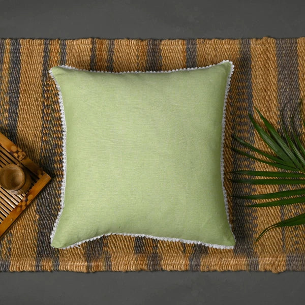 Cushion Covers Case Cotton Throw Pillow Cover Sofa Home Decor Solid with Lace-S5