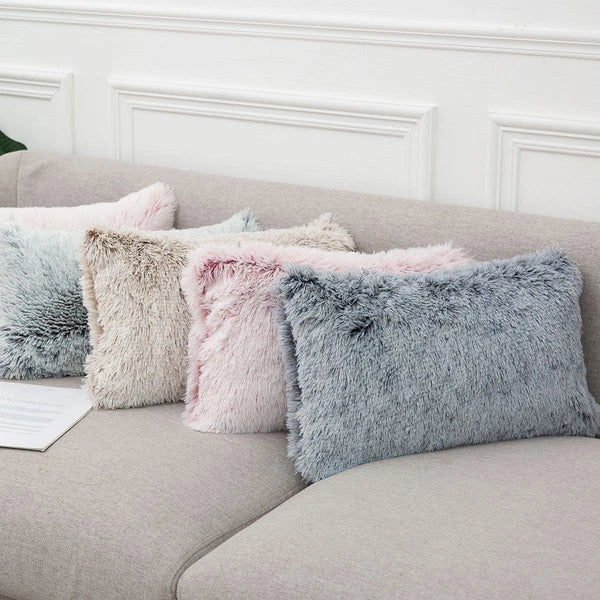Velvet Plush Fur Faux Pillow Case Bed Sofa Waist Throw Cushion Cover Home Decor