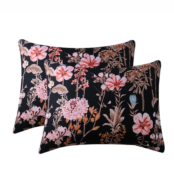 Boho Floral Theme Pillowcase Cover Home Sofa Cushion Cover Set of 2 Pillow Cases