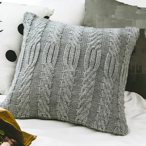18" Knitted Pillow Case Throw Office Sofa Bed Waist Cushion Cover Pillowcase 1pc