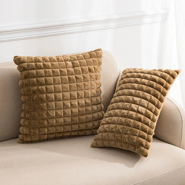 18 x 18 in Faux Fur Soft Fabric Throw Pillow Covers Case Sofa Bed Cushion Cover