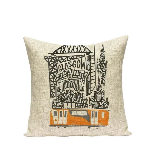 High Quality Cushion Cover Creative Building Car Printed Sofa Bed Chair Home