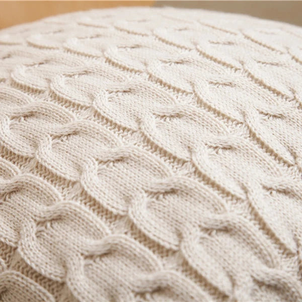 18" Knitted Cushion Waist Plain Pillow Case Sofa Bed Throw Pillow Covers Decor