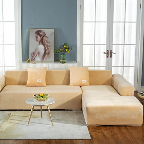 Velvet Sofa Covers  Elastic Sofa Slipcover Cover 1/2/3/4 Seat Stretch Protector